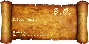 Biró Omár névjegykártya